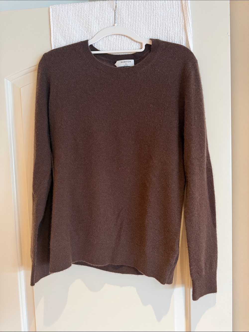 Babaton Chocolate Brown Crewneck Knit Sweater